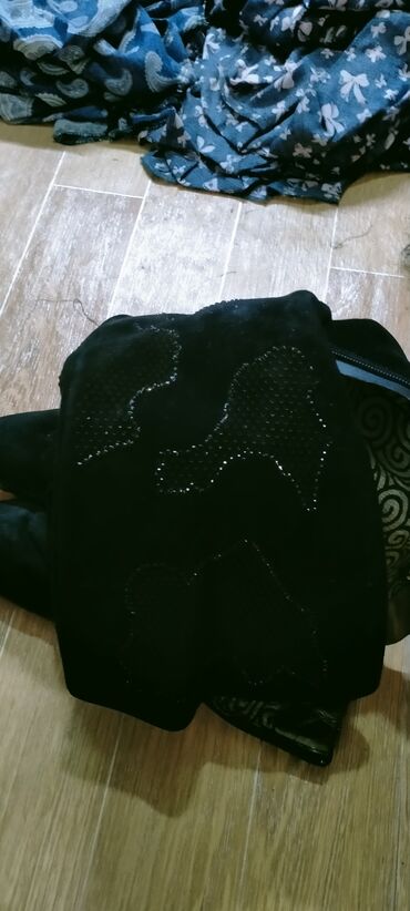 сумку натуральная замша: Сапоги, 38, цвет - Черный, BELLOTA
