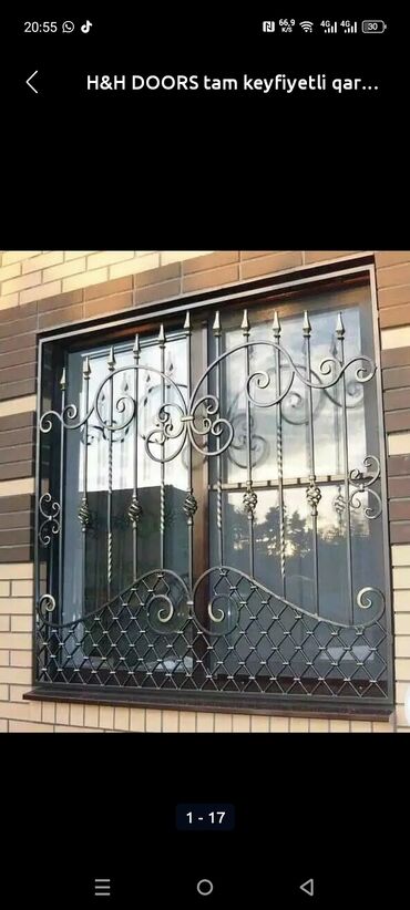 Digər metal məhsullar: Dəmir barmaqlıq və məhəccər hazırlama xidməti - Pəncərə üçün klassik — 9