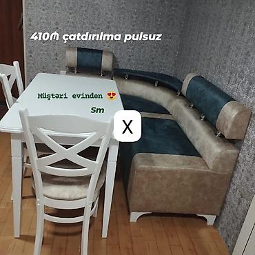 metbex kunc divani: Mətbəx üçün künc dəsti - Dəst: künc divan, 1 masa, 2 ədəd arxalı stul — 1