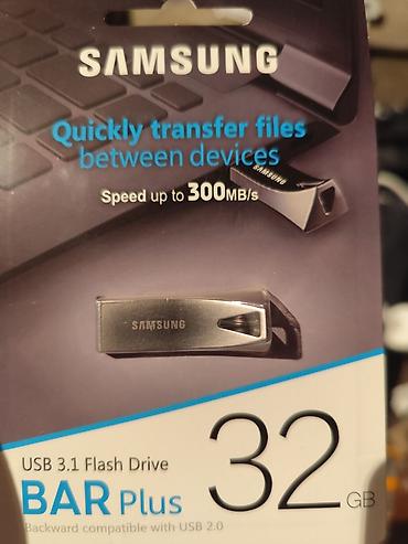 Samsung BAR Plus USB 3.1 Flash Drive – 32 GB - Sürət: 300 MB/s-ə