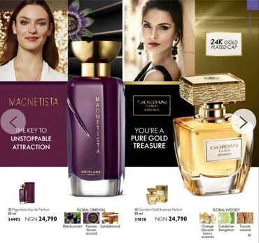 oriflame qadin etirleri qiymeti: Parfum " Magnetista ", "Giordani Gold Essenssa " Oriflame, 50 ml