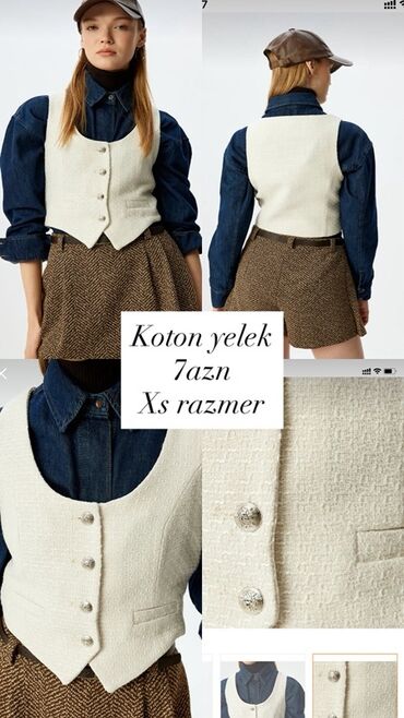 Qazanlar: Bu, qadınlar üçün pambıqdan hazırlanmış, bej rəngli jilet modelidir