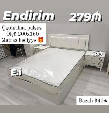Çarpayılar: İkinefərlik bazalı çarpayı dəsti - Ölçü: 2 m x 1.60 m - Bazalı — 6