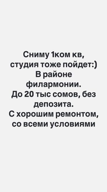 Сниму квартиру: 1 комната, 40 м²