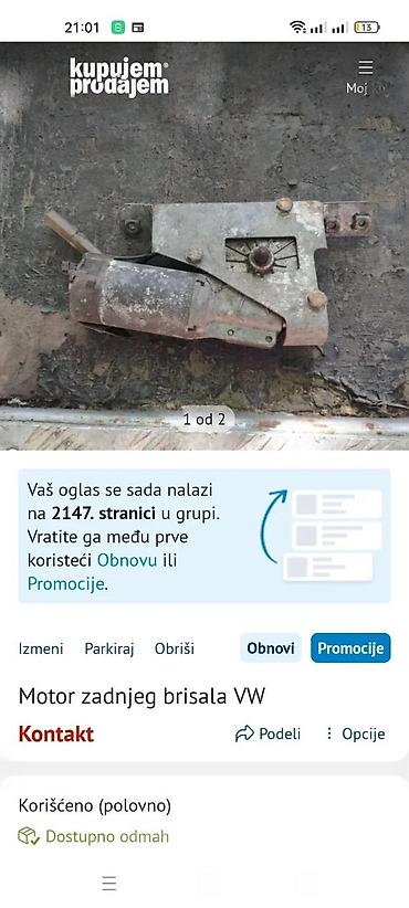 set kvacila opel zafira 2.0 dti cena: ZADNJI MOTOR BRISALA OPEL CORSA B I GOLF | Ispravan skinut sa dizela — 4