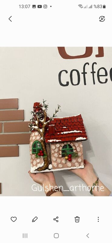 Ev və bağ: Qış fesli miniatur ev Ölçü: 22×10×31 Hazirlanmasinda qarisiq