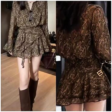 Повседневные платья: Лёгкая туника-платье в рубашечном стиле с запахом и длинным поясом. С — 4