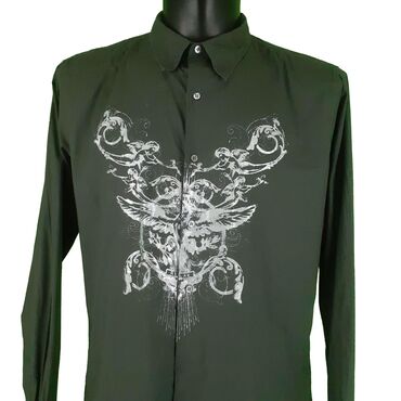 Košulje: Košulja Na duge rukave, XL (EU 54), bоја - Maslinasto zelena, Pamuk — 5