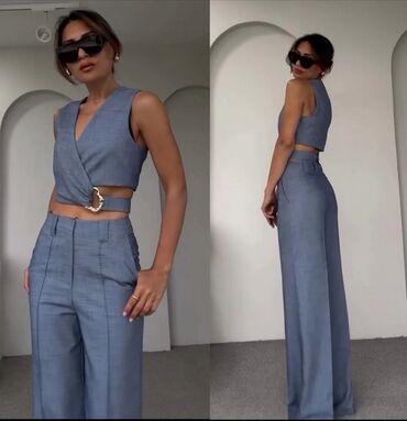 Kompleti: Dvodielni ženski komplet – prsluk/top + pantalone Odgovara veličini m — 1