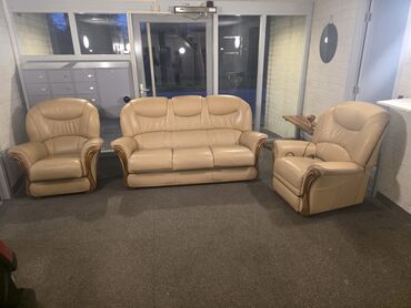 Stilske garniture: Kožna garnitura za dnevni boravak – komplet 1 - Sastav: trosed sa tri — 4