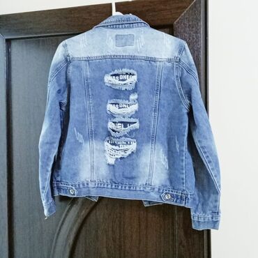 Sviterlər: Qadınlar üçün 2 ədəd cins gödəkcə dəsti Model 1: Tünd mavi denim - Ön