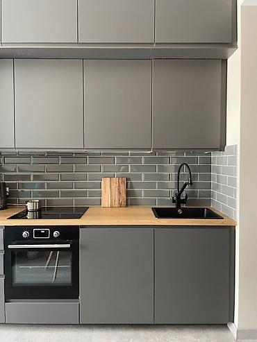 Кухонные гарнитуры: Кухонный гарнитур, Новый, цвет - Серый, ДСП, Бесплатная доставка — 37