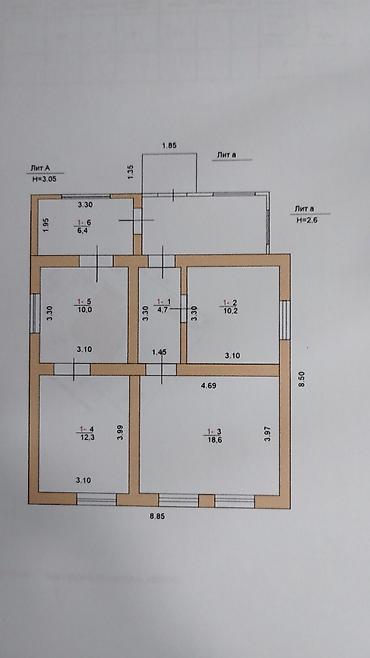 тюлебердиева: Продаю дом, отдельный, кирпичный, высокий фундамент, Sдома 62кв.м — 8