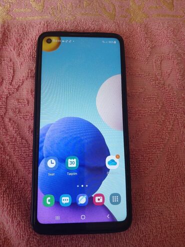 Samsung: Samsung Galaxy A21S, 32 GB, rəng - Göy, Düyməli, Barmaq izi, İki sim kartlı