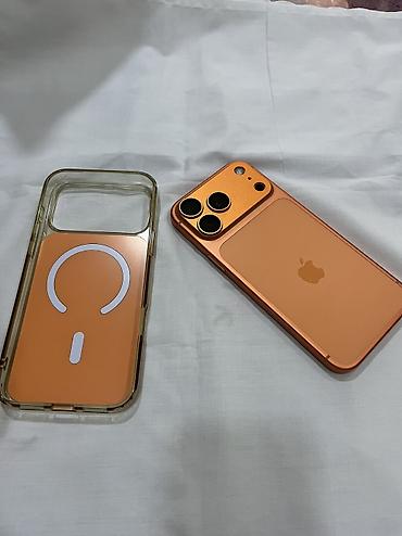 Уюлдук телефондор жана аксессуарлар: IPhone 17 Pro Max, Колдонулган, 256 ГБ, Ток сары, Коргоочу айнек, Каптама, Кабель, 93 % — 1