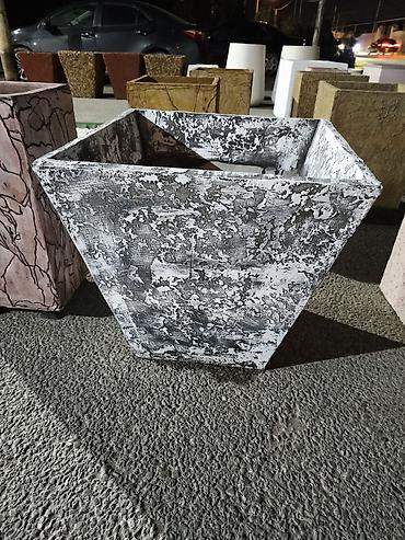 dibçək: Beton dekorativ dibçək/qutu - Material: yüksək keyfiyyətli beton — 1