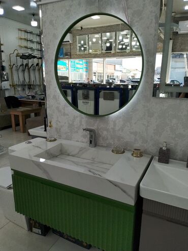 gemma multi ionizer: Mərmər effektli vanna otağı mebeli və lavabo dəsti - Üst hissə