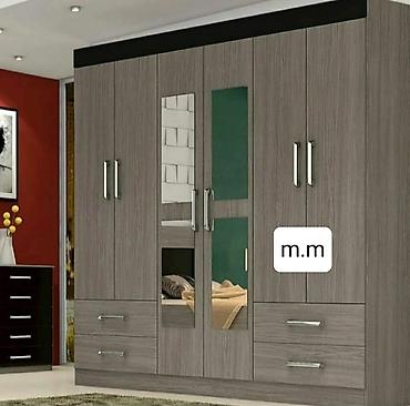 Paltar dolabları, qarderoblar: Yeni, 3 qapılı, Güzgülü, Ağ, Digər material, Açılan, Düz dolab — 27