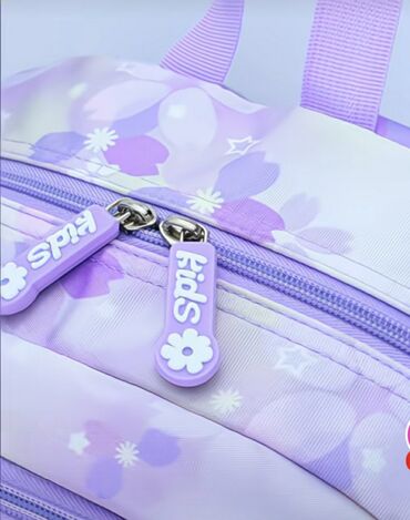 Туристические рюкзаки: Фиолетовый, розовый, голубой детский рюкзак с изображением персонажей — 16