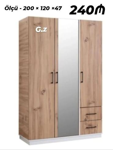 Güzgülü geyim dolabı - Ölçü: 200 × 120 × 47 sm (şəkildə göstərilib) -