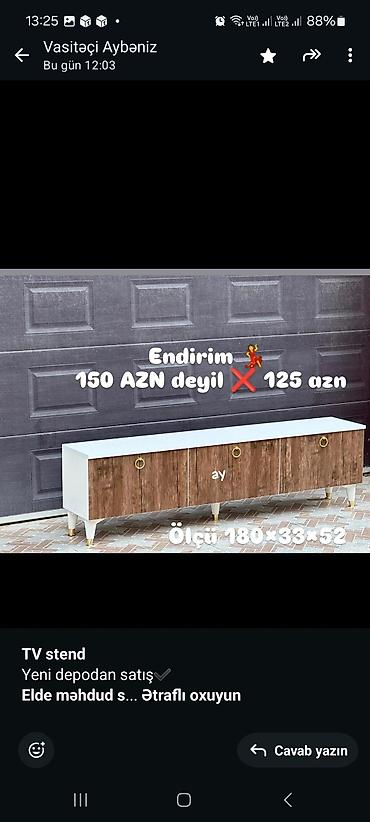 madeyra tv stendler: Siyirməsiz, Polkalı, Zəmanətsiz, Kredit yoxdur — 8