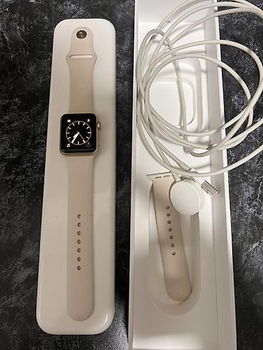 irsad electronics smart saatlar: Apple Watch Series 2 nəsil – Gold/alüminium korpus, krem rəngli — 1