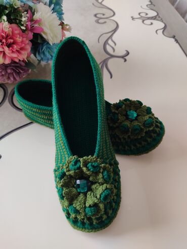 Домашние тапочки: Домашние тапочки, 38, Новый, цвет - Зеленый, Самовывоз — 9