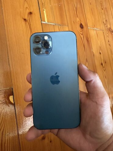бу сотовые телефоны: IPhone 12 Pro, Колдонулган, 128 ГБ, Көк, 80 %