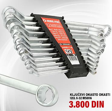 boce co2: Set okastih ključeva MAN-POL, 12 delova, model M58116. Opseg dimenzija — 1