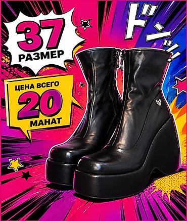 Ботинки Ботильоны 37 размер черные boots lalafo.az -da Ботинки Ботильоны 37 размер черные boots