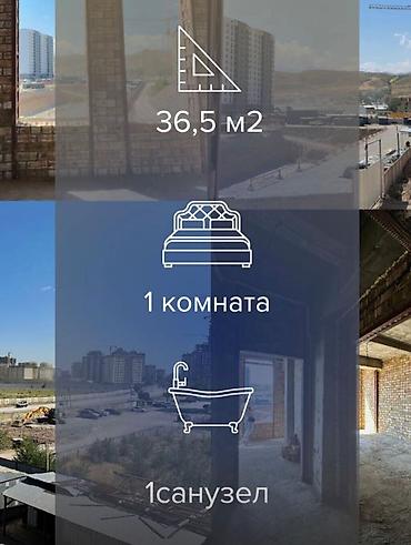 beta stores: 1 комната, 37 м², Асанбай мкр Элитка, 3 этаж, ПСО (под самоотделку) — 4