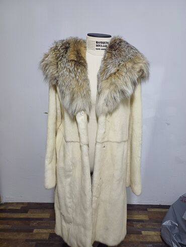 голубая норковая шуба: Шуба, Mink fur, По колено, Турция, С капюшоном, Standard sizes