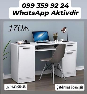 kompüter masası: Kompüter masası, Yeni, Açılmayan, Taxta, Dördbucaq masa — 1