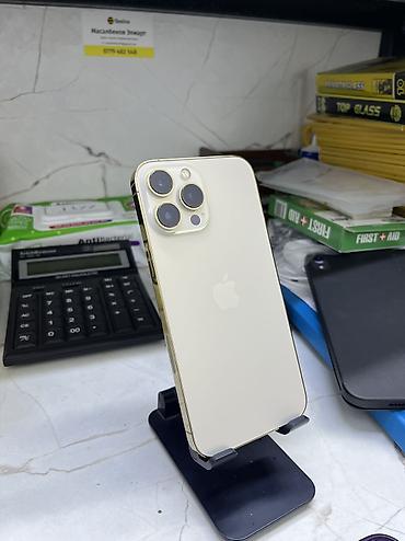 телф: IPhone 13 Pro Max, Б/у, 1 ТБ, Золотой, Зарядное устройство, Защитное стекло, Чехол, 100 % — 2