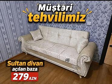 ev dekoru: Sultan divan – açılan baza - Klassik dizaynlı, naxışlı yan dayaq və — 1