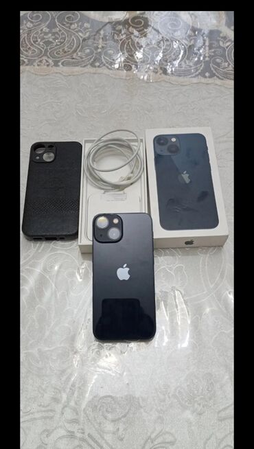 Apple iPhone: IPhone 13 mini, Б/у, 128 ГБ, Pacific Blue, Зарядное устройство, Чехол, Коробка, 85 %