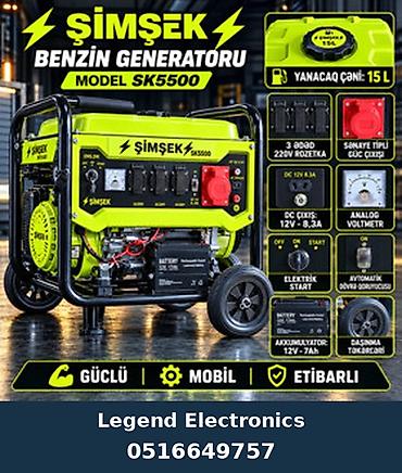 pec satilir: Elan başlığı: Generator Şimşek, SK5500, Benzin generatoru, Benzin, 5.5 — 1