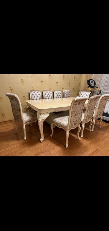 Masalar və oturacaqlar: Qonaq otağı üçün, Yeni, Açılan, Dördbucaq masa, 10 stul