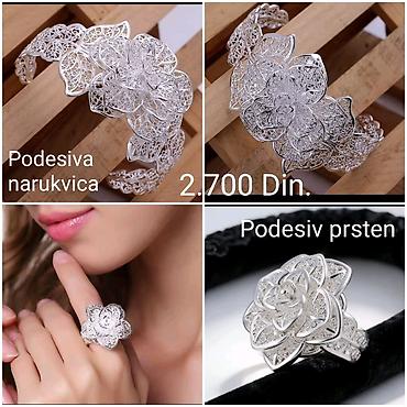 pandora na: Elegantni posrebreni set sa žigom S925. sa motivom cveta od hirurskog — 1