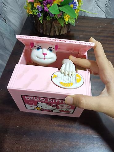 oyuncaq masın: Hello Kitty temalı avtomatik qəpik qutusu (pişikli) - Dizayn: Çəhrayı — 3