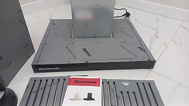 stolustu ventilyator: Electrotech mətbəx bacası (divara quraşdırılan şüşə ön panelli model) — 2