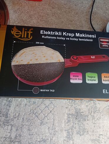 Buxarlı bişiricilər: Elif Elektrikli Krep Maşını - Diametr: 200 mm - Güc: 650W (böyük güc)