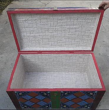 dovşan şəkili: Taxta əl işı – naxışlı sandıq - Material: massiv taxta, əl ilə — 6