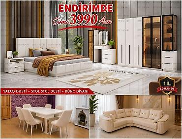 ENDİRİMDƏ – Cəmi 3990 AZN Komplekt: - Yataq dəsti: iri yumşaq başlıq