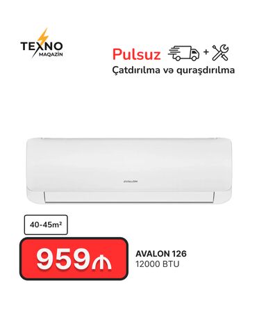 mini kondisoner: Kondisioner Yeni, 40-45 kv. m, Split sistem, Kredit yoxdur, Pulsuz quraşdırılma