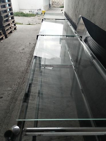 Rəf vitrinləri: Şüşə vitrin rəf sistemi - Material: temperli şüşə rəflər və — 4