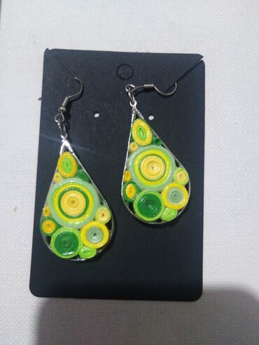 Minđuše: Pirsing, Handmade, Materijal: Epoksi smola — 22