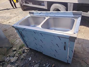 Restoran, kafe avadanlığı: Paslanmayan poladdan iki gözlü peşəkar mətbəx moydadır - Material — 7