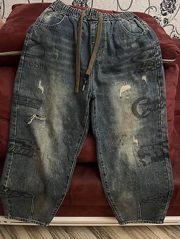 Oğlan üçün - Material: qalın denim (cins) - Rəng: tünd mavi, açıq