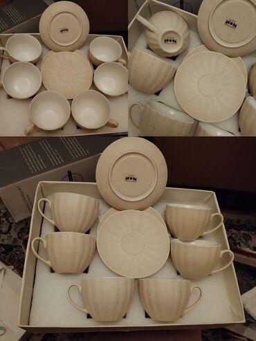 Çay dəstləri və servizlər: Çay dəsti, rəng - Bej, Keramika, 6 nəfərlik — 1